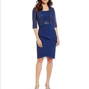 Plus Size Embroidered Tiered Dress Bolero Jacket